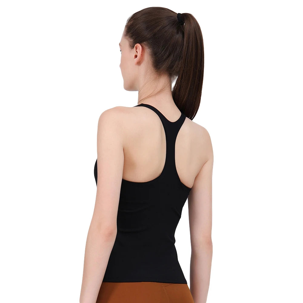 Fitness Women Nylon Cozy Stretched Sport Running Yoga Vest Top